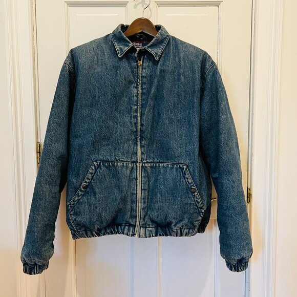 VINTAGE 80s 90's POLO RALPH LAUREN DENIM JEAN DOWN JACKET - Picture 6 of 16